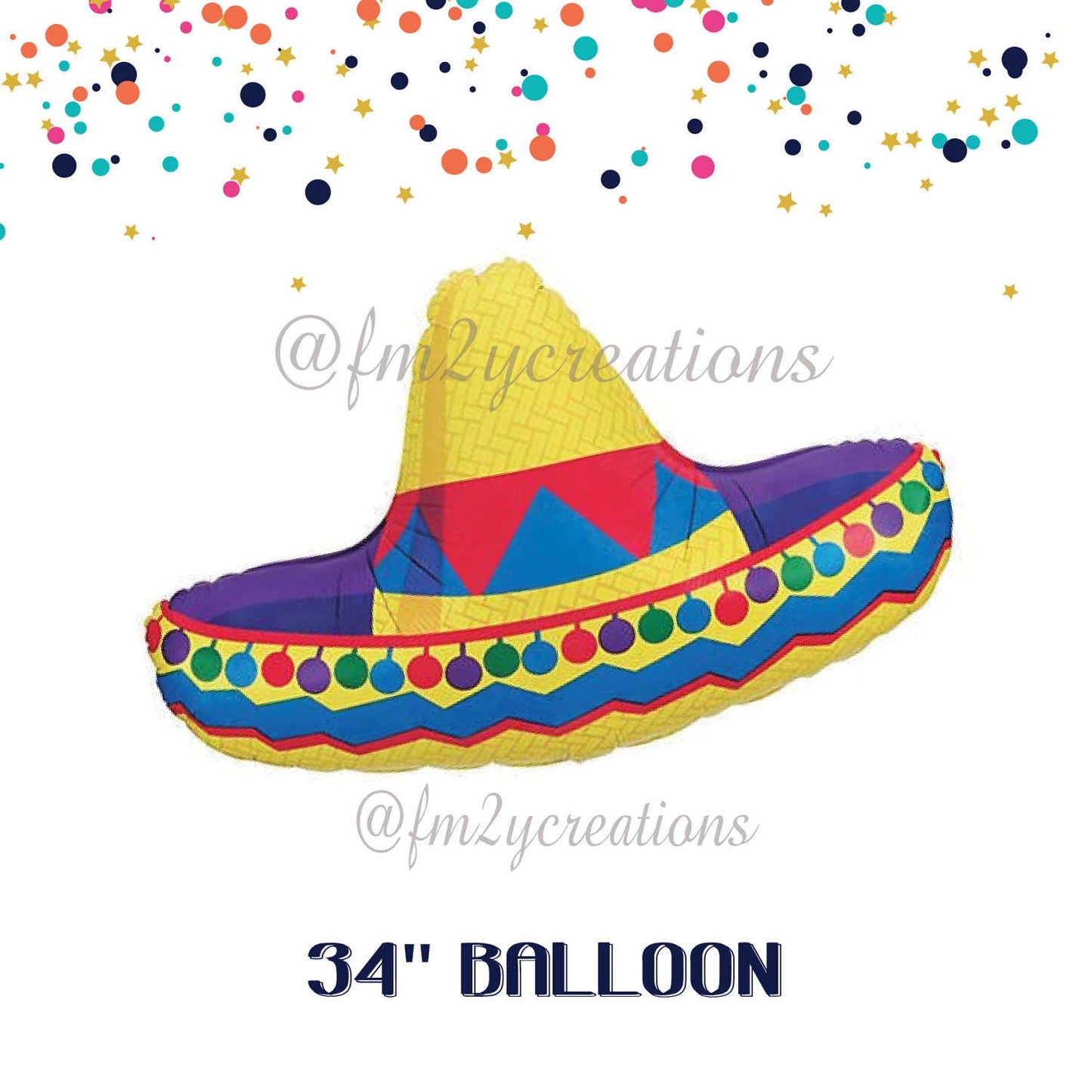 Sombrero balloon | Fiesta Party | Sombrero Party | Cactus Balloon | Fiesta Balloon | Taco Party | Taco Bout A Party | Fiesta Birthday BF1