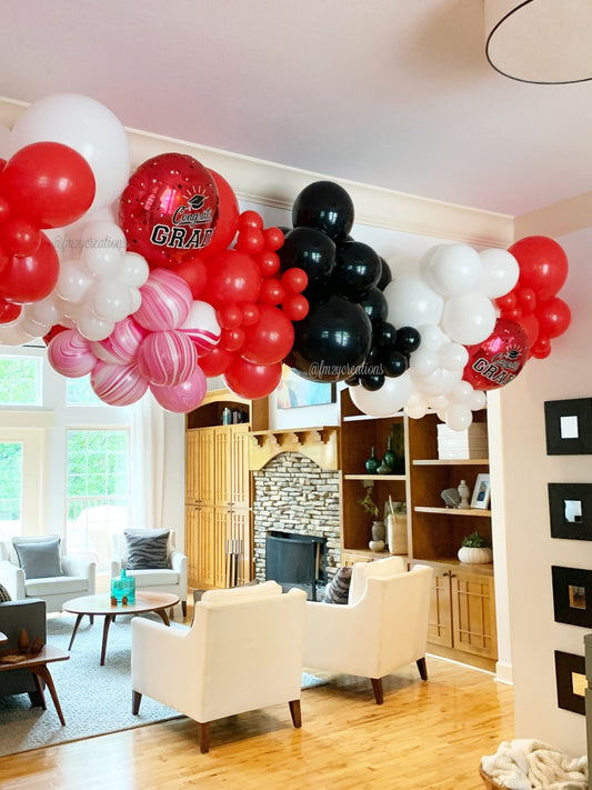 Red GRADUATION Party | Graduation Balloon Garland DIY | Red and White Graduation Party Decor | Graduation Party Decorations Balloon Arch Kit